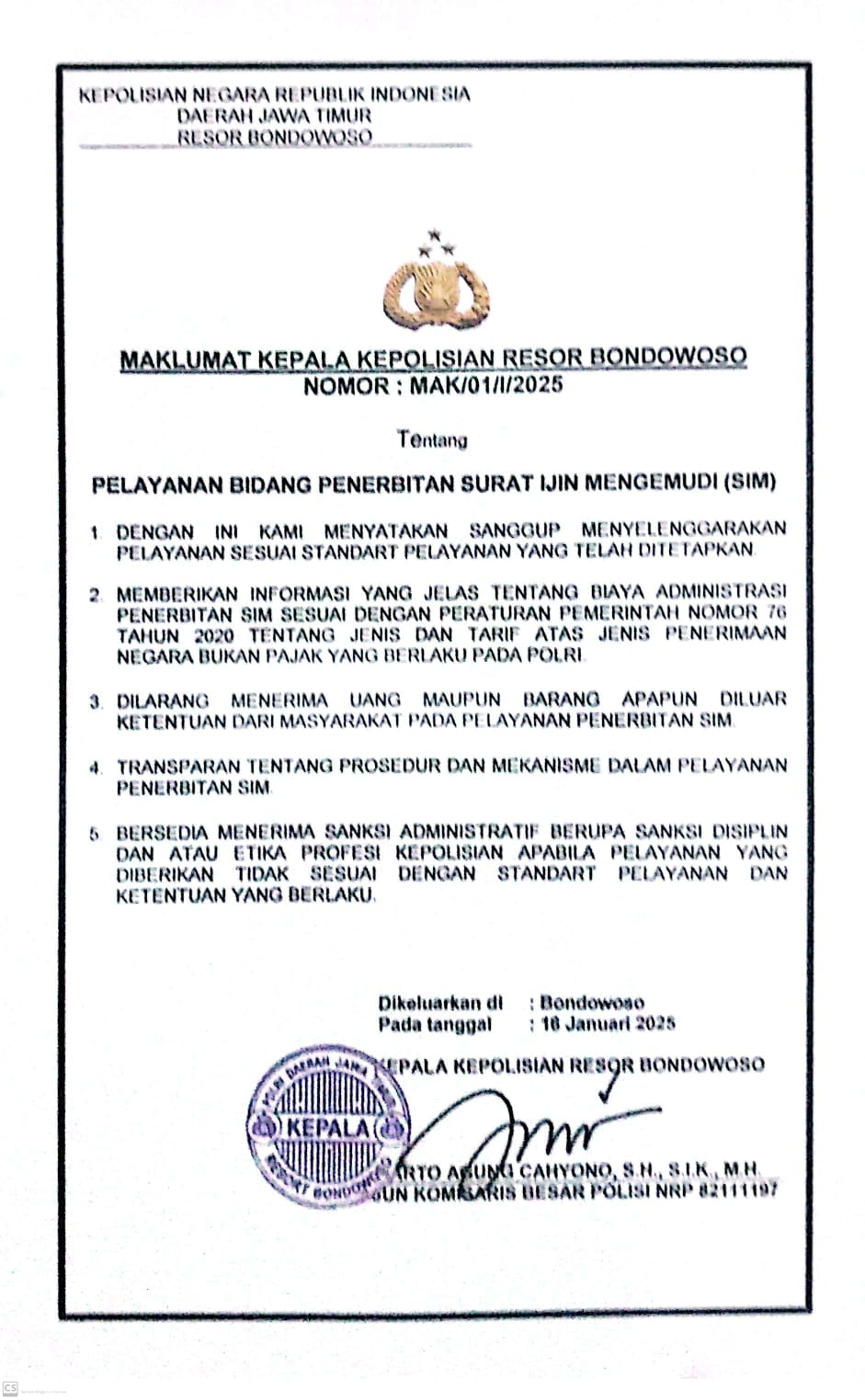 MAKLUMAT PELAYANAN SIM