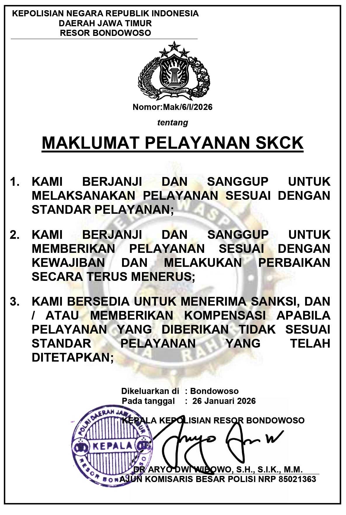 MAKLUMAT PELAYANAN SKCK